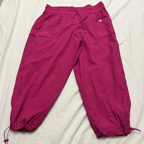 Athleta Pants - NWOT Athleta x Alicia Keys High Waist Utility Cargo Pants Joggers Pink Size 20
